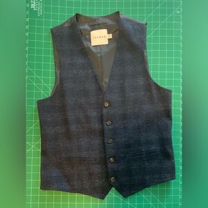 Topman blue plaid suit vest size 38R